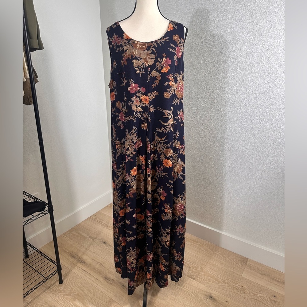 Laura Ashley Black Floral Sleeveless Maxi Dress